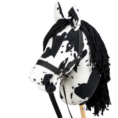 Hobby Horse Großes Pferd auf  Stock mit Halfter und Zügel A3 Karo - gescheckt