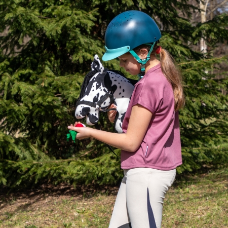 Hobby Horse Großes Pferd auf  Stock mit Halfter und Zügel A3 Karo - gescheckt