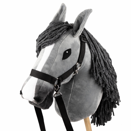 Hobby Horse Großes Pferd auf Stock  A3 - Grau