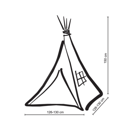 Teepee Kinderspiel-Zelt für Kinder + Schmuckfedern - Chevron dunkelblau