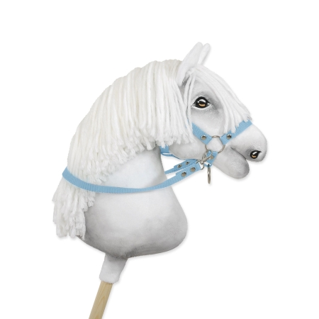 Hobby Horse Gurtbandzügel für Pferdehalfter - hellblau