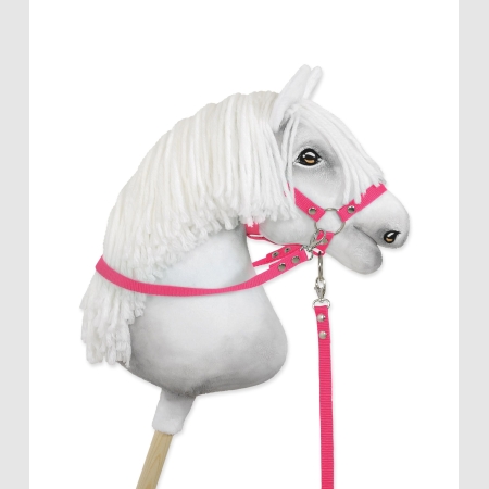 Hobby Horse Gurtbandzügel für Pferdehalfter - dunkelrosa