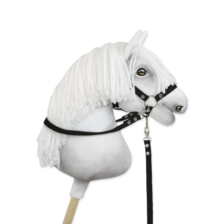 Hobby Horse Gurtbandzügel für Pferdehalfter - schwarz