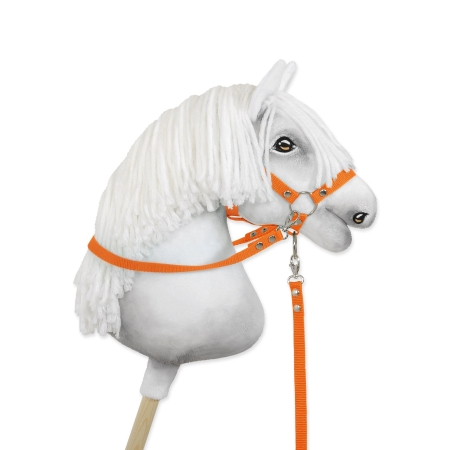 Hobby Horse Gurtbandzügel für Pferdehalfter - orange